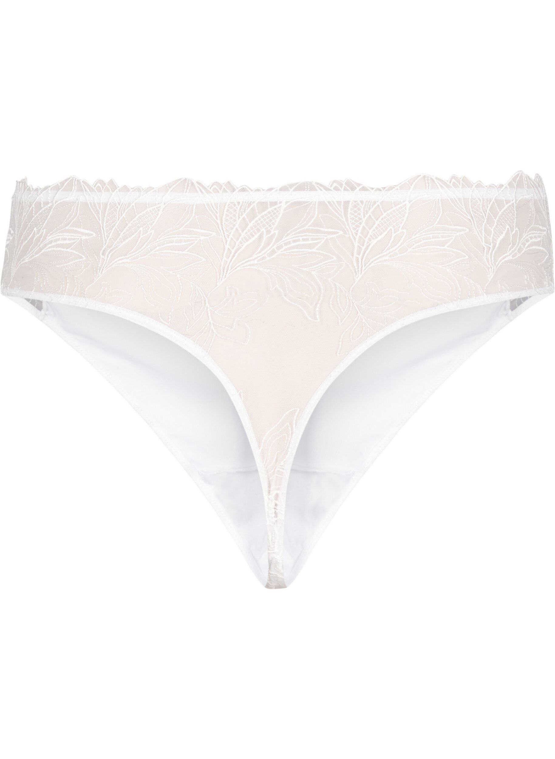 ZizziMikrofiberstring med blonde, Hvit, Packshot image number 1
