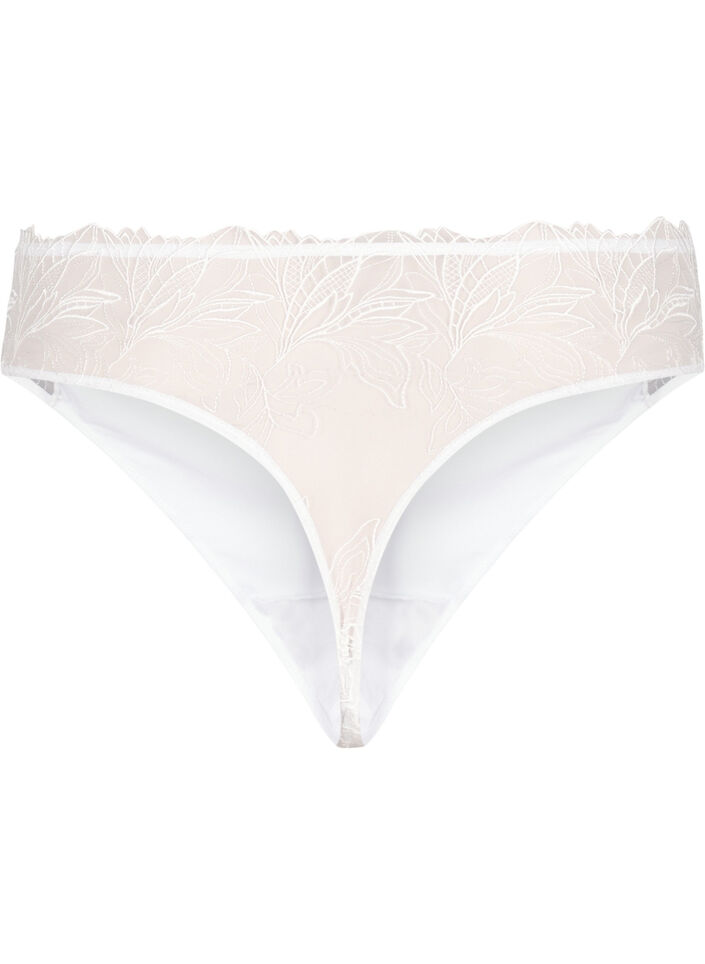 Mikrofiberstring med blonde, Hvit, Packshot image number 1