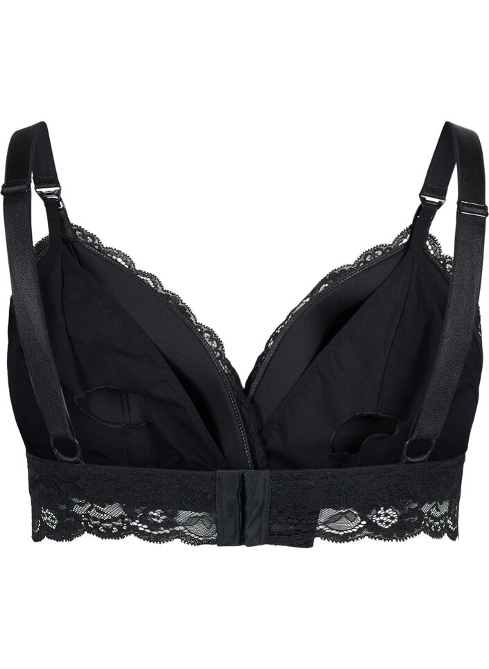 Amme-BH med blonder, Svart, Packshot image number 1