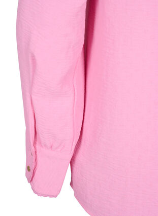 Langermet bluse med tekstur, Rosebloom, Packshot image number 3