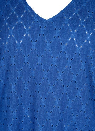 Bluse med V-hals og hullmønster, Limoges, Packshot image number 2