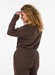 &Oslash;kologisk bomulls pyjamatopp med hullbroderi, Brun, Model image number 2