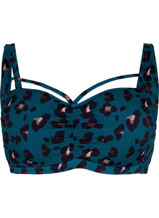 Zizzi Bikinitopp med drapering, Leopard, Packshot image number 0