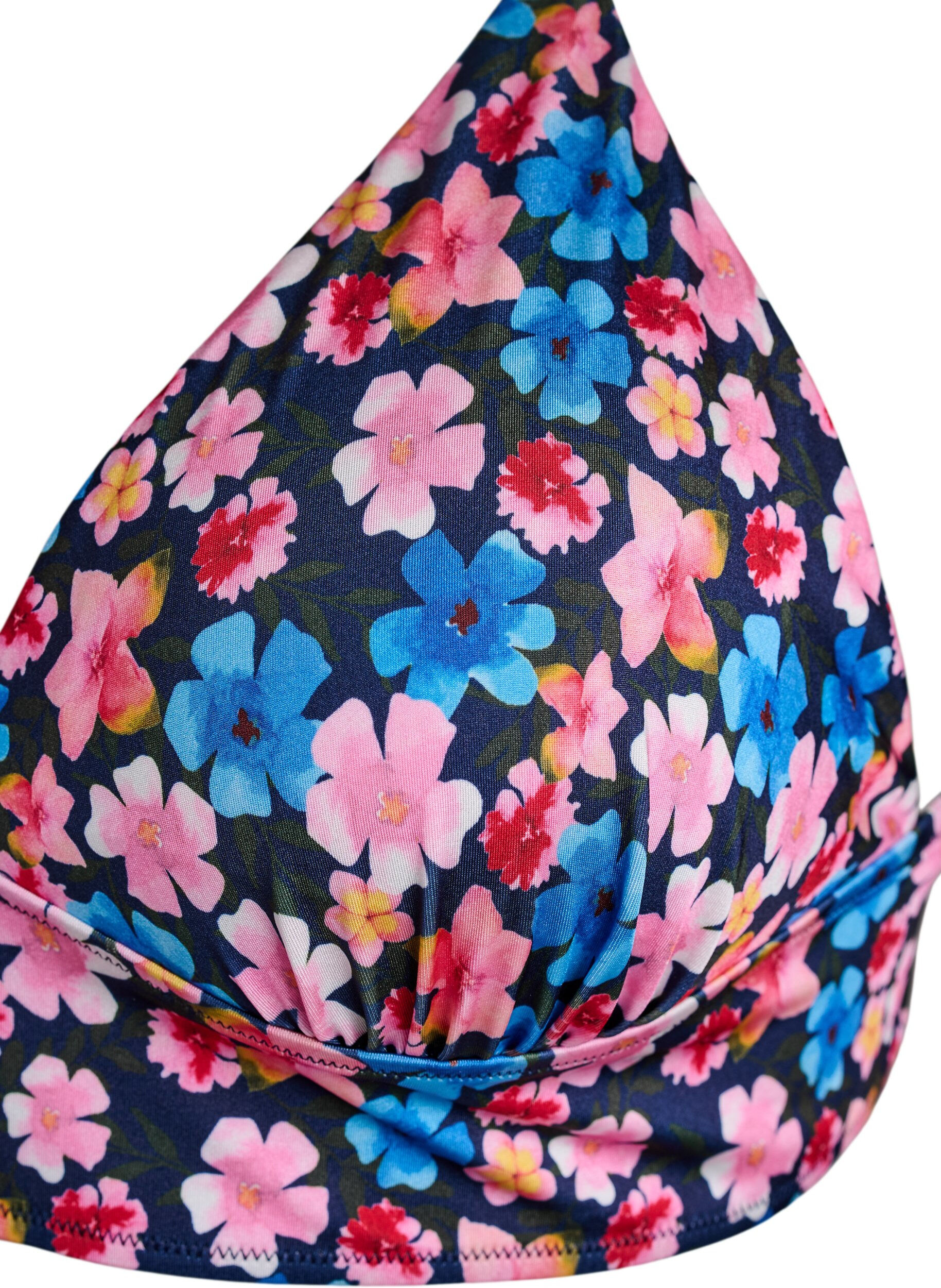 Zizzi Blomstret bikinioverdel med knyting p&aring; ryggen, Rosa, Packshot image number 2