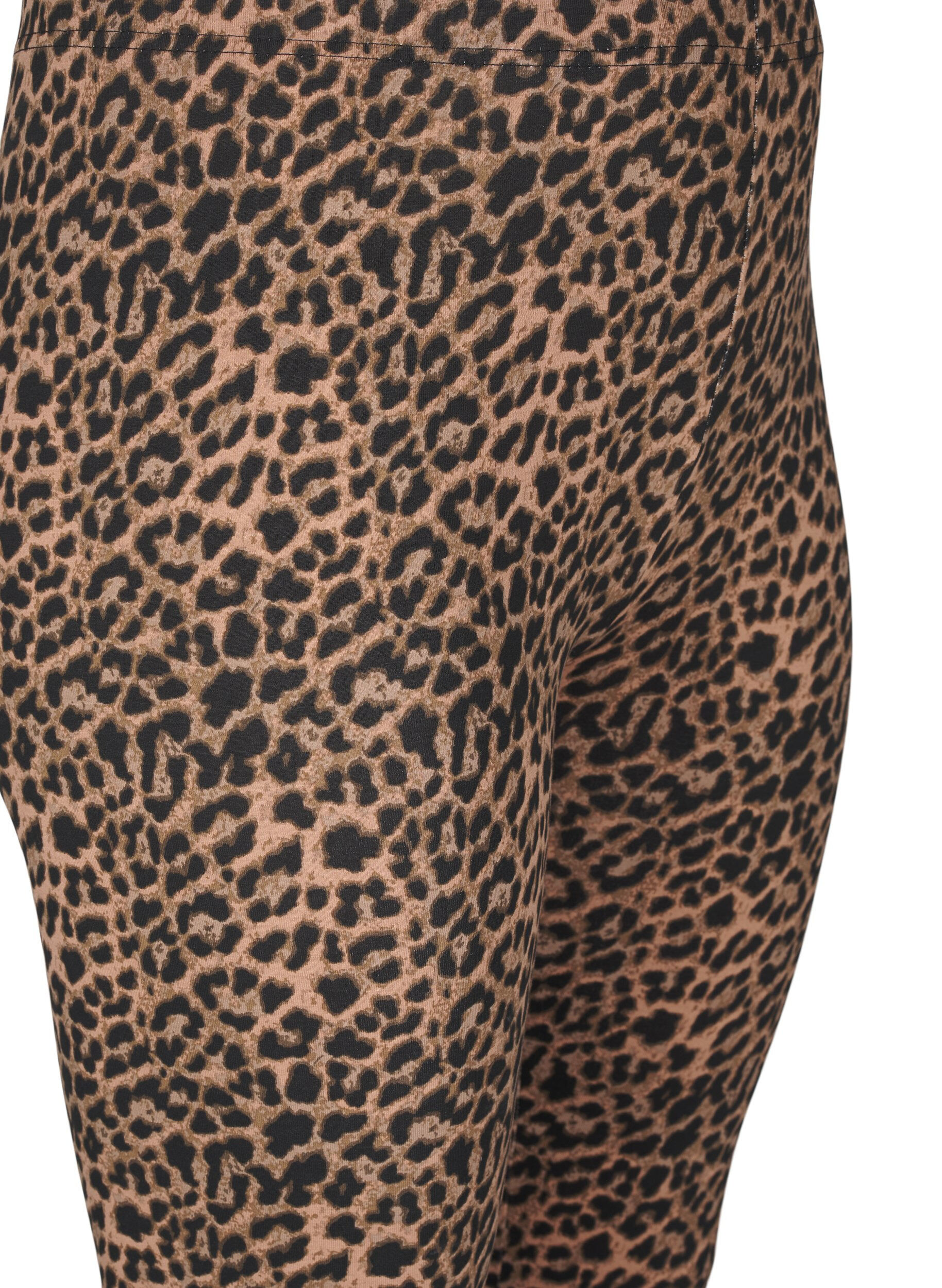 Zizzi Viskose leggings med leopardm&oslash;nster, Svart, Packshot image number 2
