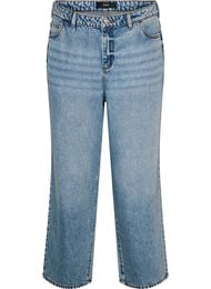 Kiana jeans med straight fit og h&oslash;y midje, Bl&aring;
