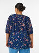 Bluse med blomstertrykk og V-hals, Bl&aring;, Model image number 2