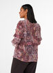 Bluse med paisley-trykk og volangdetaljer, Lilla, Model image number 2