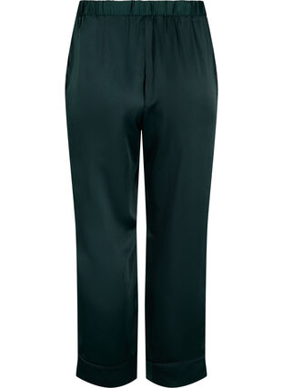Zizzi Pyjamasbukse i sateng med elastisk linning, Scarab, Packshot image number 1
