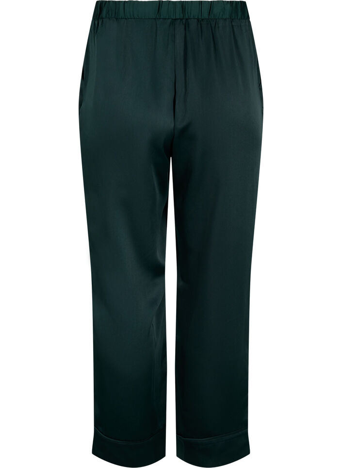 Pyjamasbukse i sateng med elastisk linning, Scarab, Packshot image number 1