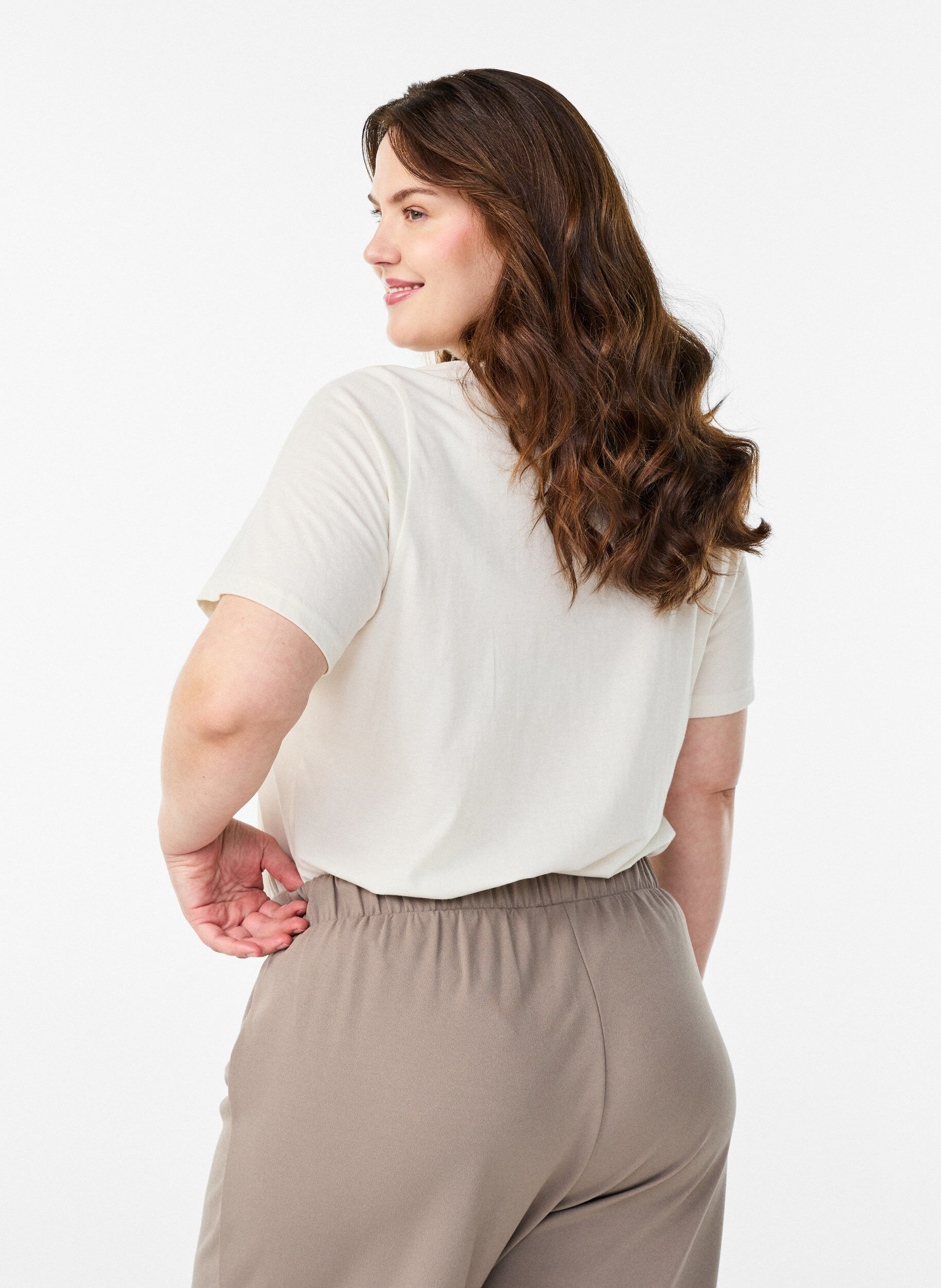 Zizzi FLASH - T-skjorte med trykk, Hvit, Model image number 2