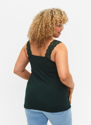 Topp med blonder, 2 stk., Scarab / Black, Model image number 1