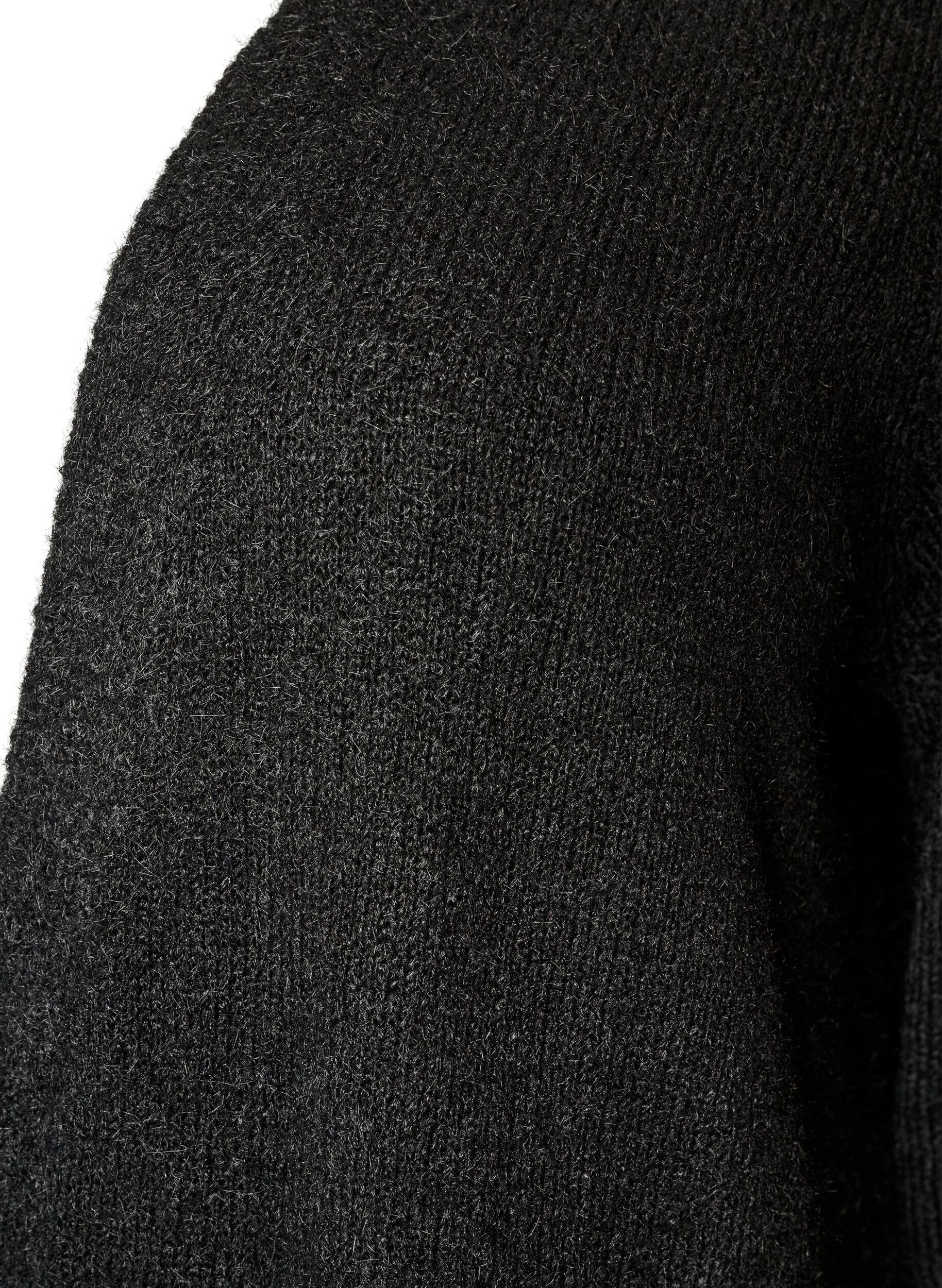 ZizziLang cardigan med lommer, Svart, Packshot image number 2