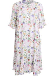 Blomstret midikjole med 3/4-ermer, Rosa