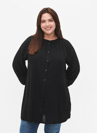 Tunika med lange ærmer og smock, Black, Model