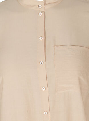 Kortermet skjorte med rund hals, Warm Taupe, Packshot image number 2