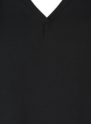 Bluse med transparente puffermer, Black, Packshot image number 2