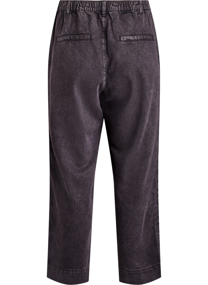 Vide jeans med elastisk linning, Gr&aring;, Packshot image number 1