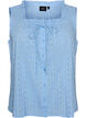 Ermel&oslash;s bluse med broderi anglaise og volanger, Bl&aring;, Packshot image number 0