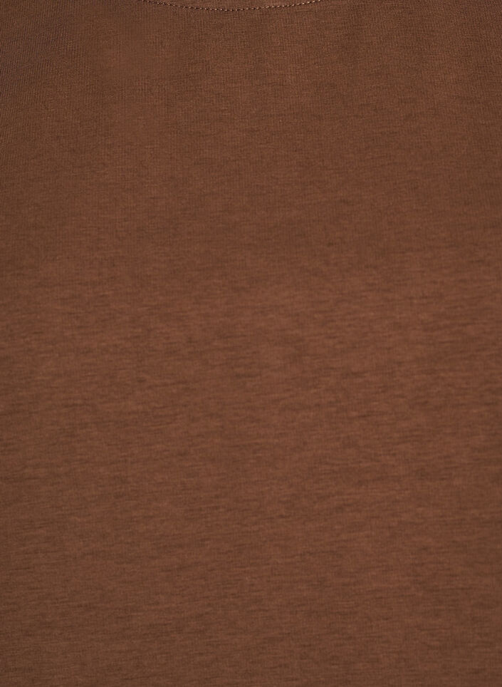 Peplumbluse med albuelange ermer, Brun, Packshot image number 2