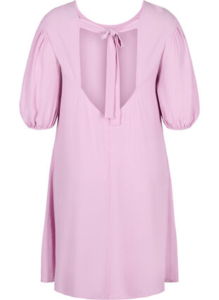 Kjole i viskose med ryggdetalj, Mauve Mist, Packshot image number 1