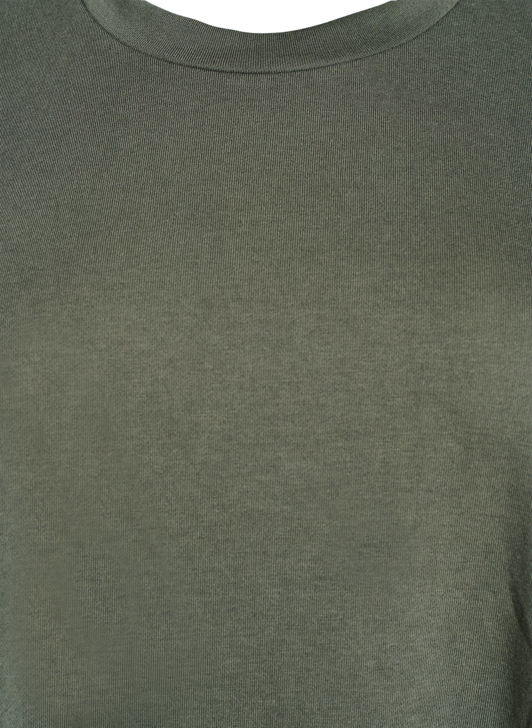 Zizzi Knelang jerseykjole med lommer og A-fasong, Gr&oslash;nn, Packshot image number 2