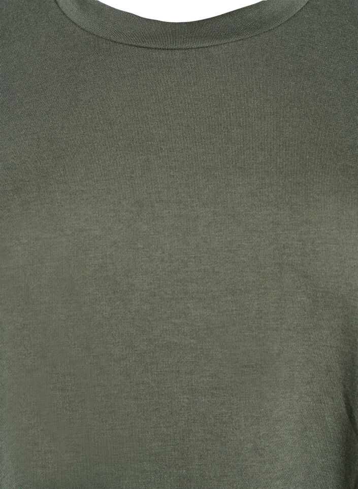 Knelang jerseykjole med lommer og A-fasong, Grønn, Packshot image number 2