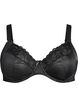 Heldekkende BH med høy støtte og blonder detaljer, Svart, Packshot image number 0