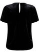 Kortermet velour topp, Svart, Packshot image number 1