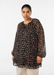 A-linjeformet tunika med blomsterprint, Svart, Model image number 0