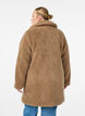 Myk teddyjakke med knapper og krage, Brun, Model image number 2