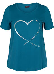 Kortermet t-skjorte med print, Blue Coral