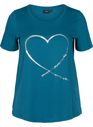 Kortermet t-skjorte med print, Blue Coral, Packshot image number 0