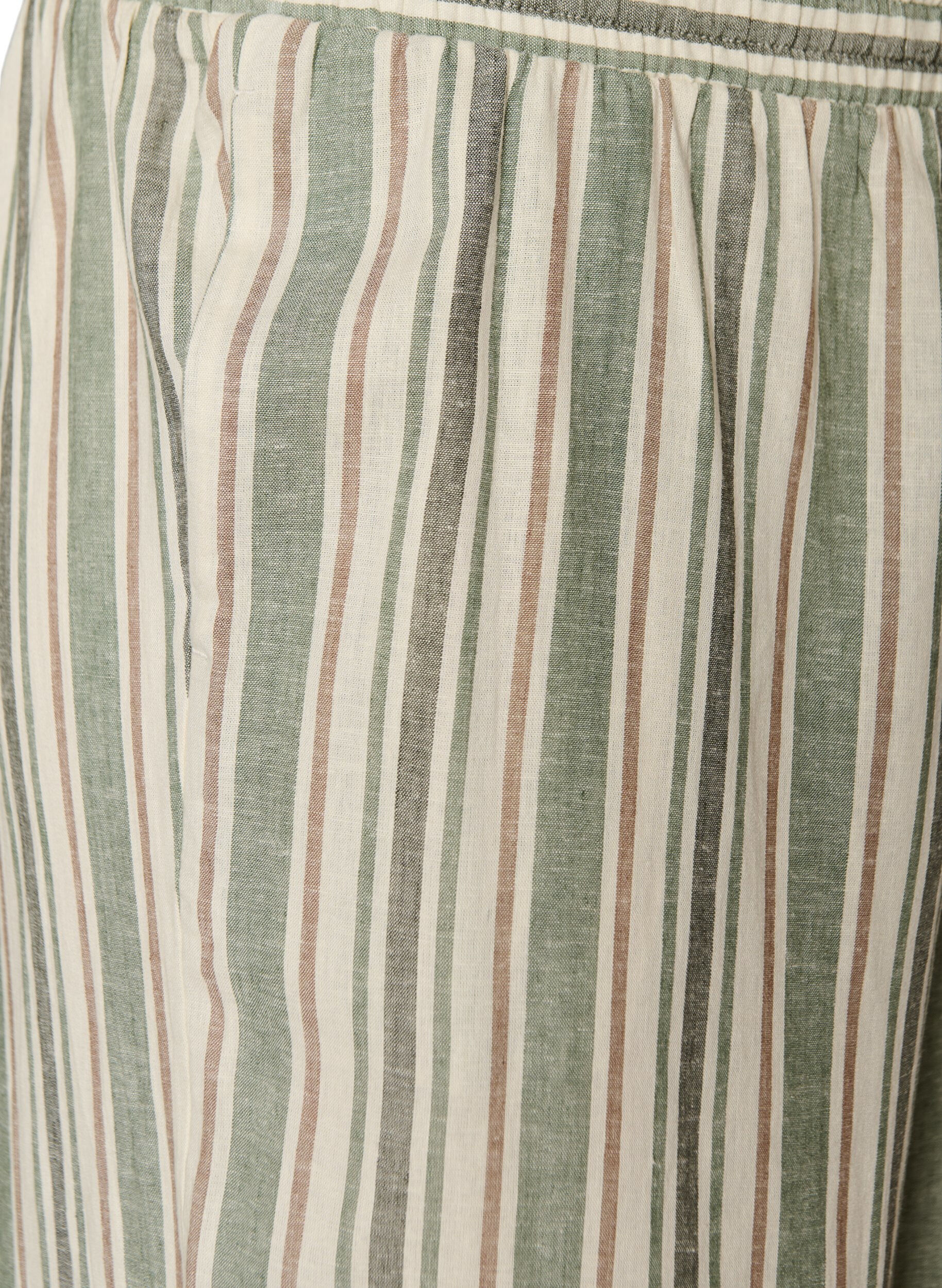 ZizziBukser med vide ben i lin og viskose, Vanilje, Packshot image number 2