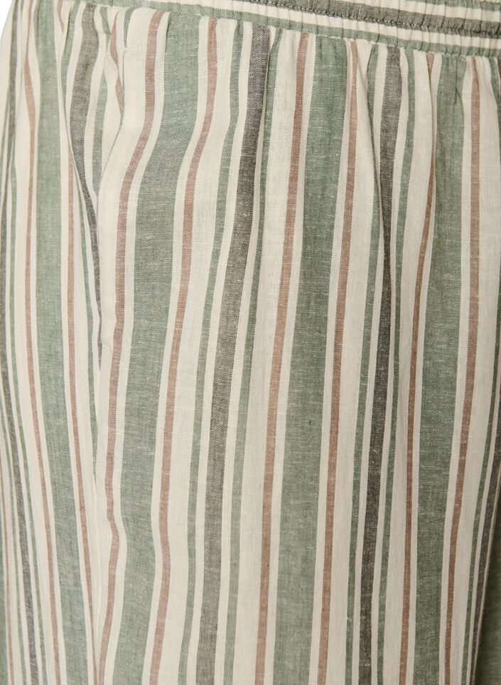 Bukser med vide ben i lin og viskose, Vanilje, Packshot image number 2