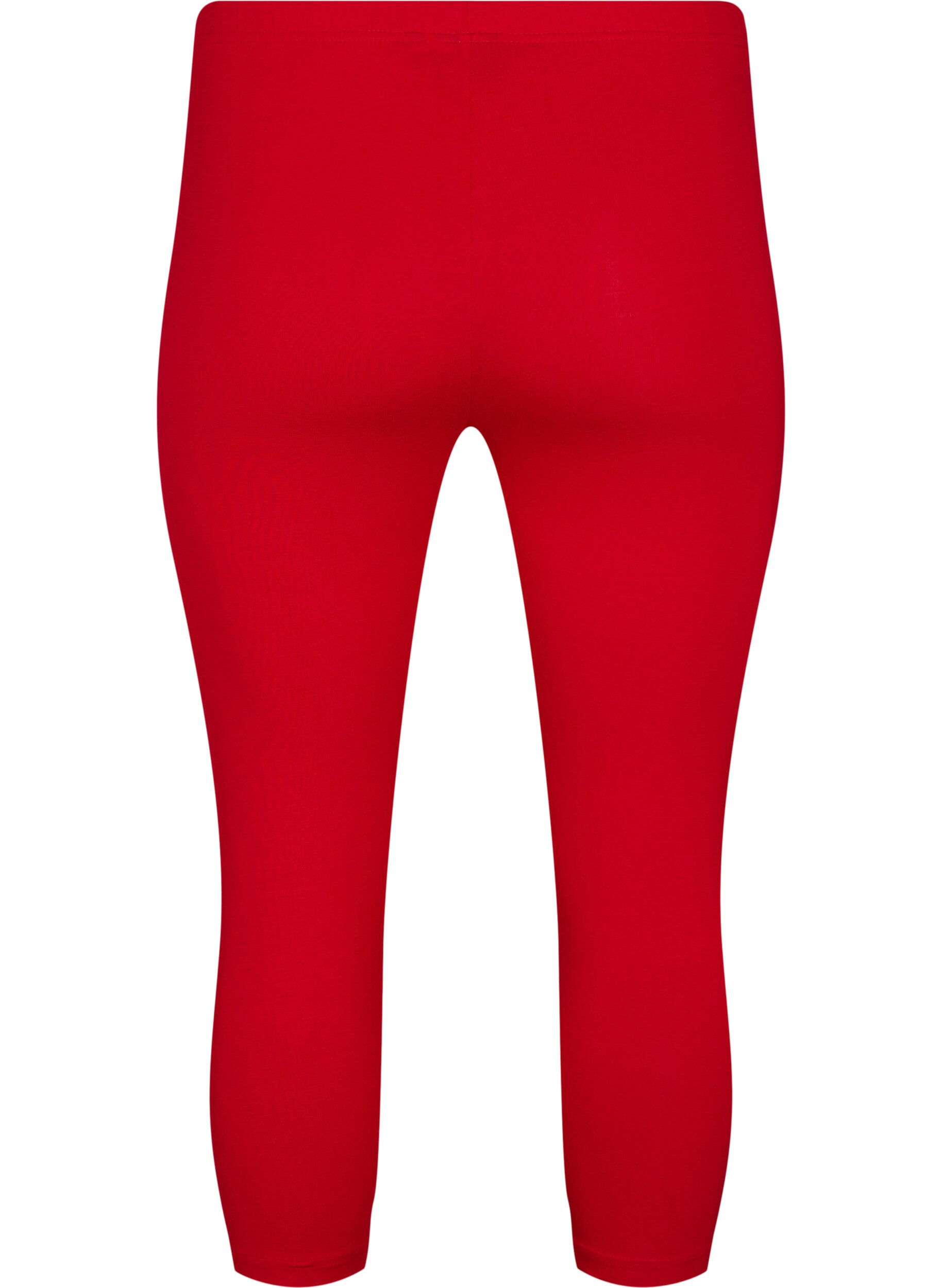 ZizziBasisleggings i viskose med 3/4-lengde, R&oslash;d, Packshot image number 1