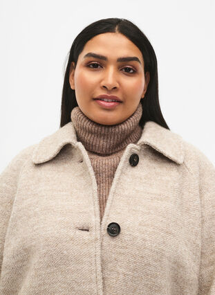Ribbestrikket skjerf, Deep Taupe Mel., Model image number 1
