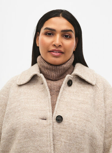 Ribbestrikket skjerf, Deep Taupe Mel., Model image number 1