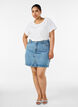 Bomulls-T-skjorte med hekledetalj, Hvit, Model image number 1