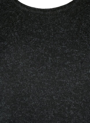 Strikket kjole med splitt i ermene, Dark Grey Melange, Packshot image number 2