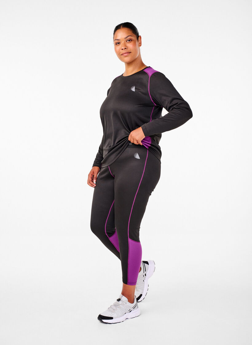 To-tone termisk topp med lange ermer, Black w. Charisma, Model