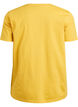 Basic T-skjorte i bomull med rund hals, Gul, Packshot image number 1