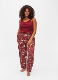 Pysjamasbukser med blomstermønster, Cabernet Flower Pr., Model