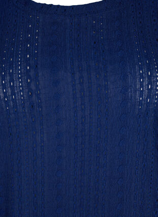 Kortermet bluse med teksturmønster, Medieval Blue, Packshot image number 2