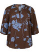 Bluse med print og 3/4 ermer, Falcon Flower, Packshot image number 0
