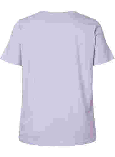 T-skjorte i bomull med rund hals og trykk, Lavender W. Love, Packshot image number 1