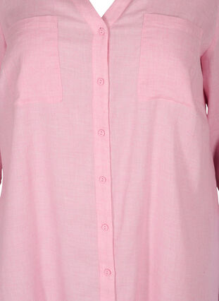 Skjorte med V-hals og lommer, Cameo Pink, Packshot image number 2