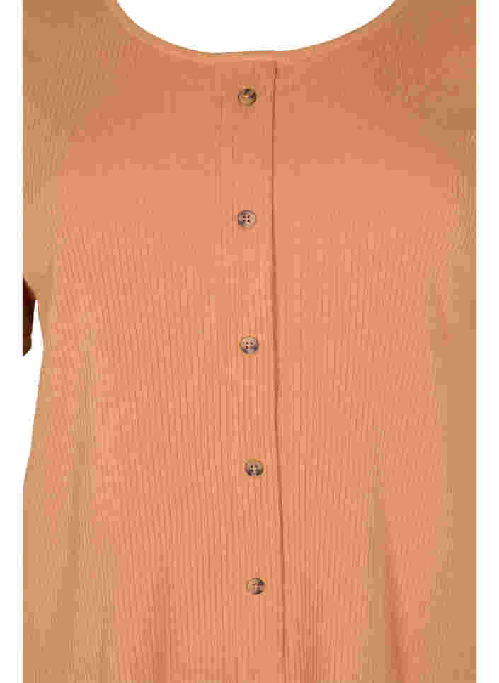 T-skjorte med knapper, Pecan Brown, Packshot image number 2