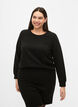 Ensfarget bluse med tekstur, Black, Model image number 0