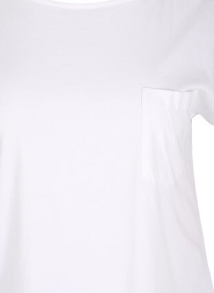 T-skjorte med brystlomme i organisk bomull, Bright White, Packshot image number 2